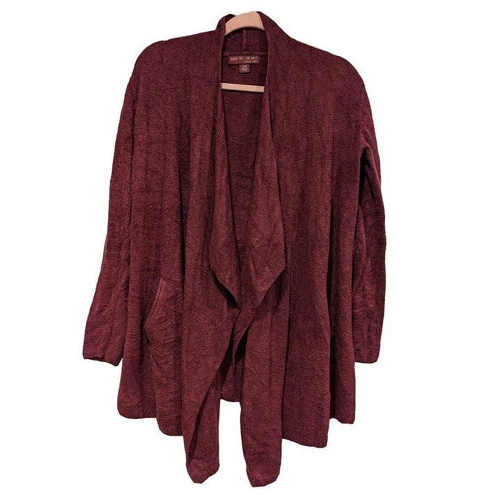 Barefoot Dreams Sweater Womens Medium Plumb Cardigan Style Wrap